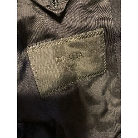 Prada Mens Authentic Solid Black Long Sleeve Blazer Jacket IT 46 US 36 Small - Picture 6 of 11